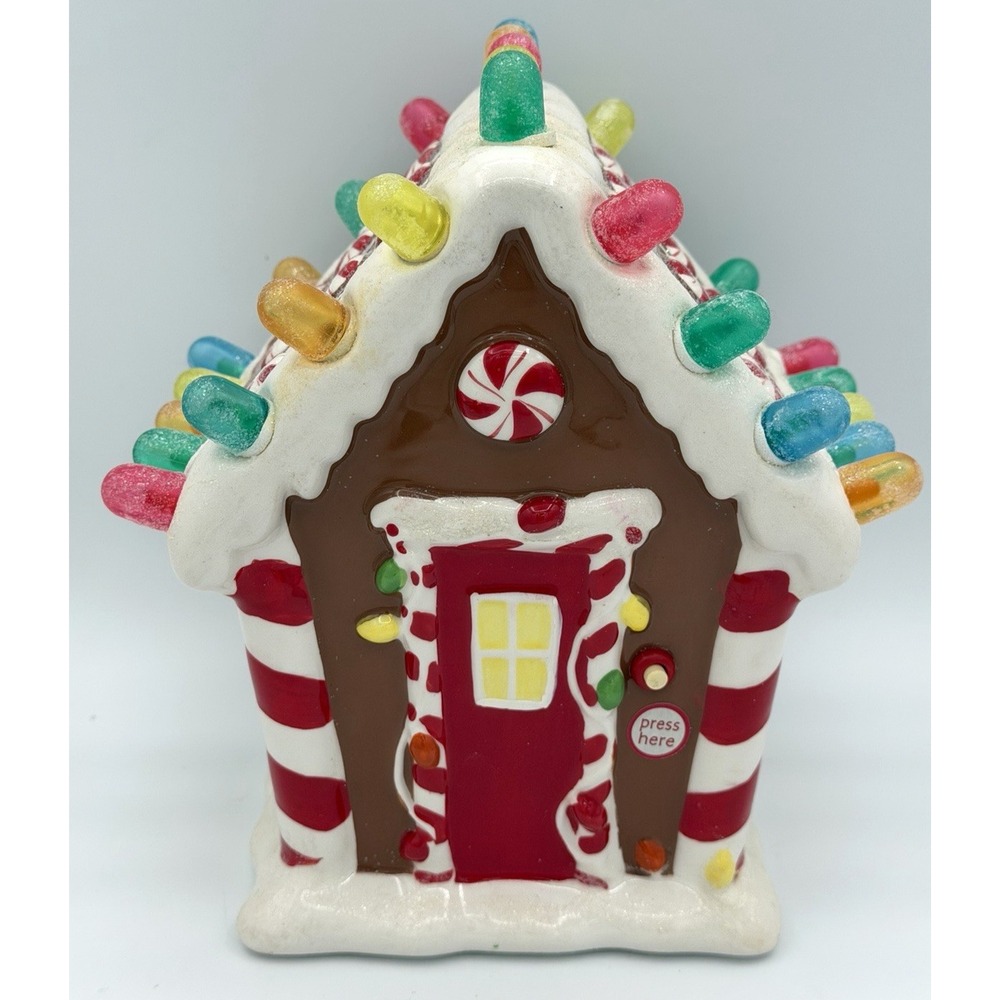 Hallmark Lights Music Gingerbread Gumdrop House 2008 Works  *FLAW*
